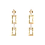 Lavana signature gold link long drop earrings with lab grown diamonds