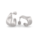Liquid Arc Silver Earrings by LAVANA, sculptural tapered arc with high gloss finish