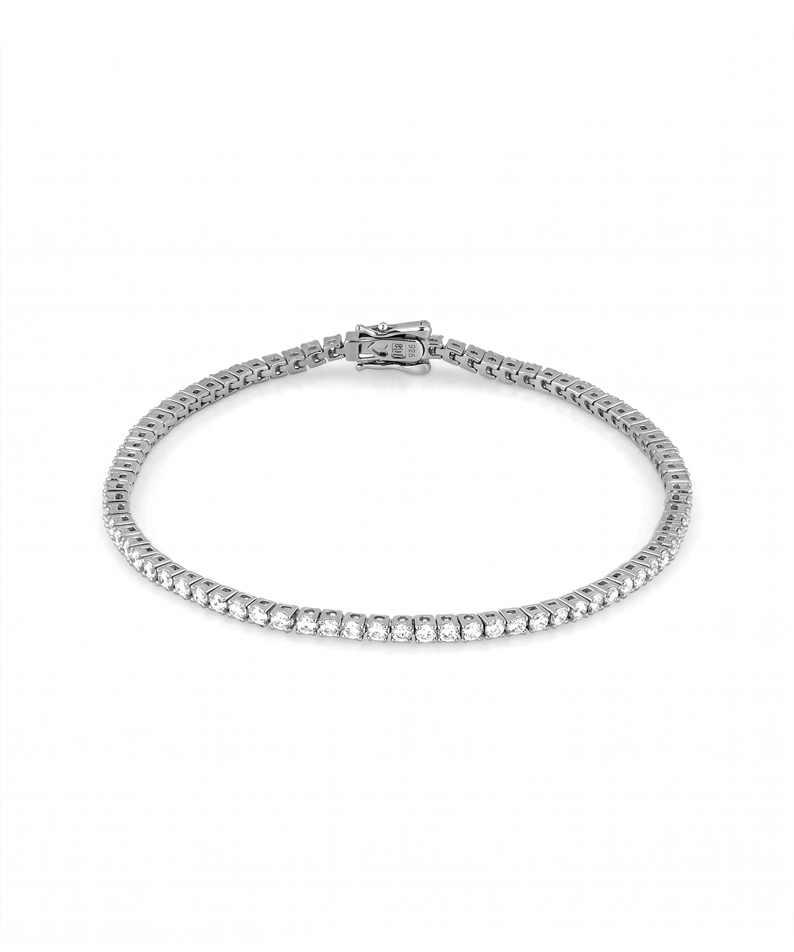 Lisbon Silver Diamond Tennis Bracelet by Lavana classic tennis style prong set with a secure clasp 1