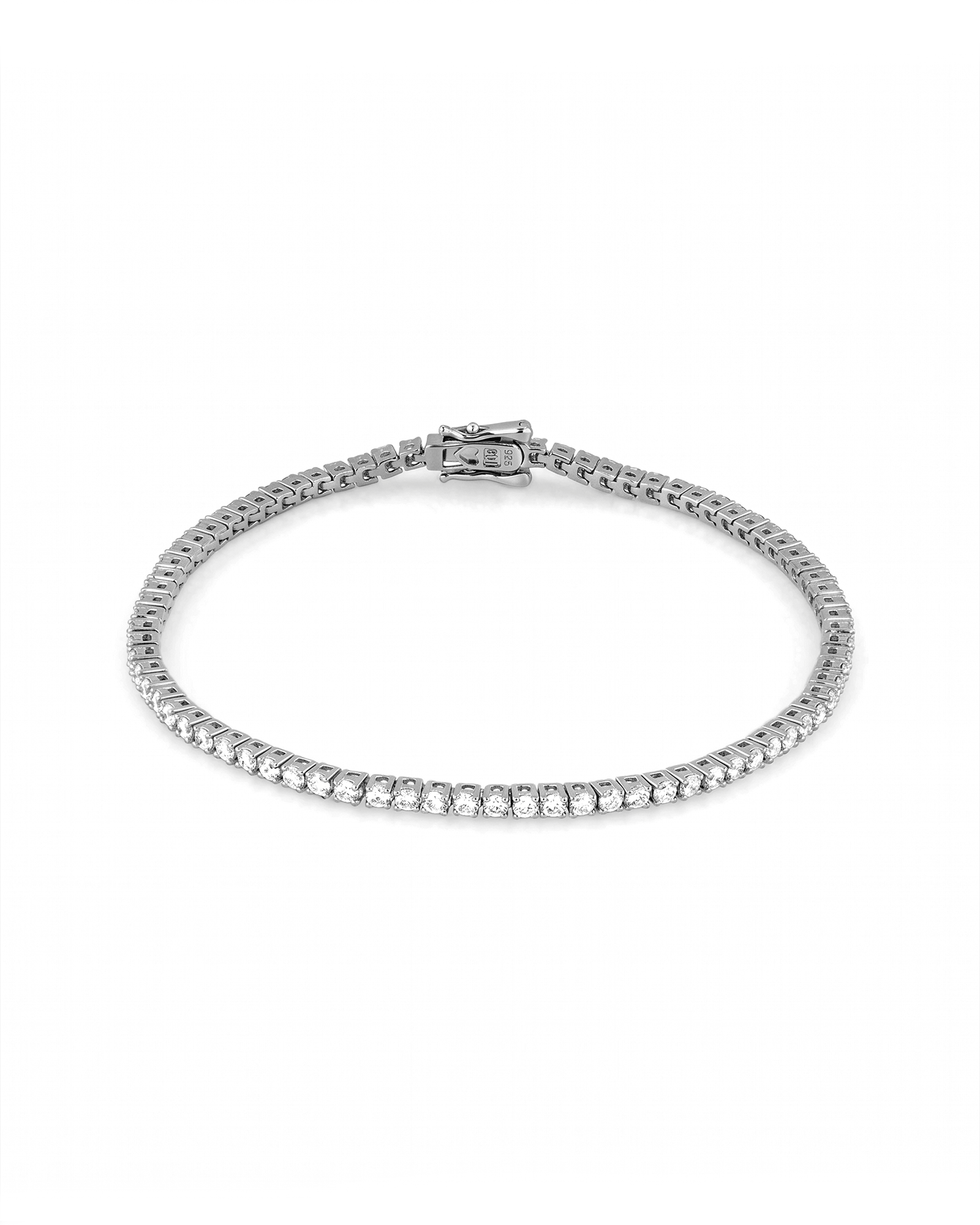Lisbon Silver Diamond Tennis Bracelet by Lavana classic tennis style prong set with a secure clasp 1