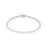 Lisbon Silver Diamond Tennis Bracelet by Lavana Classic Tennis Style Prong Set with a Secure Clasp