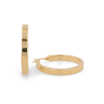 Luna Gold Hoop Earrings by Lavana, polished classic 4mm hoops available in four sizes