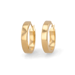 Luna Gold Hoop Earrings by Lavana, polished classic 4mm hoops available in four sizes