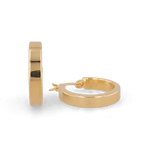 Luna Gold Hoop Earrings by Lavana, polished classic 4mm hoops available in four sizes