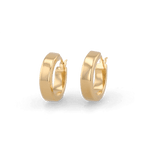 Luna Gold Hoop Earrings by Lavana, polished classic 4mm hoops available in four sizes