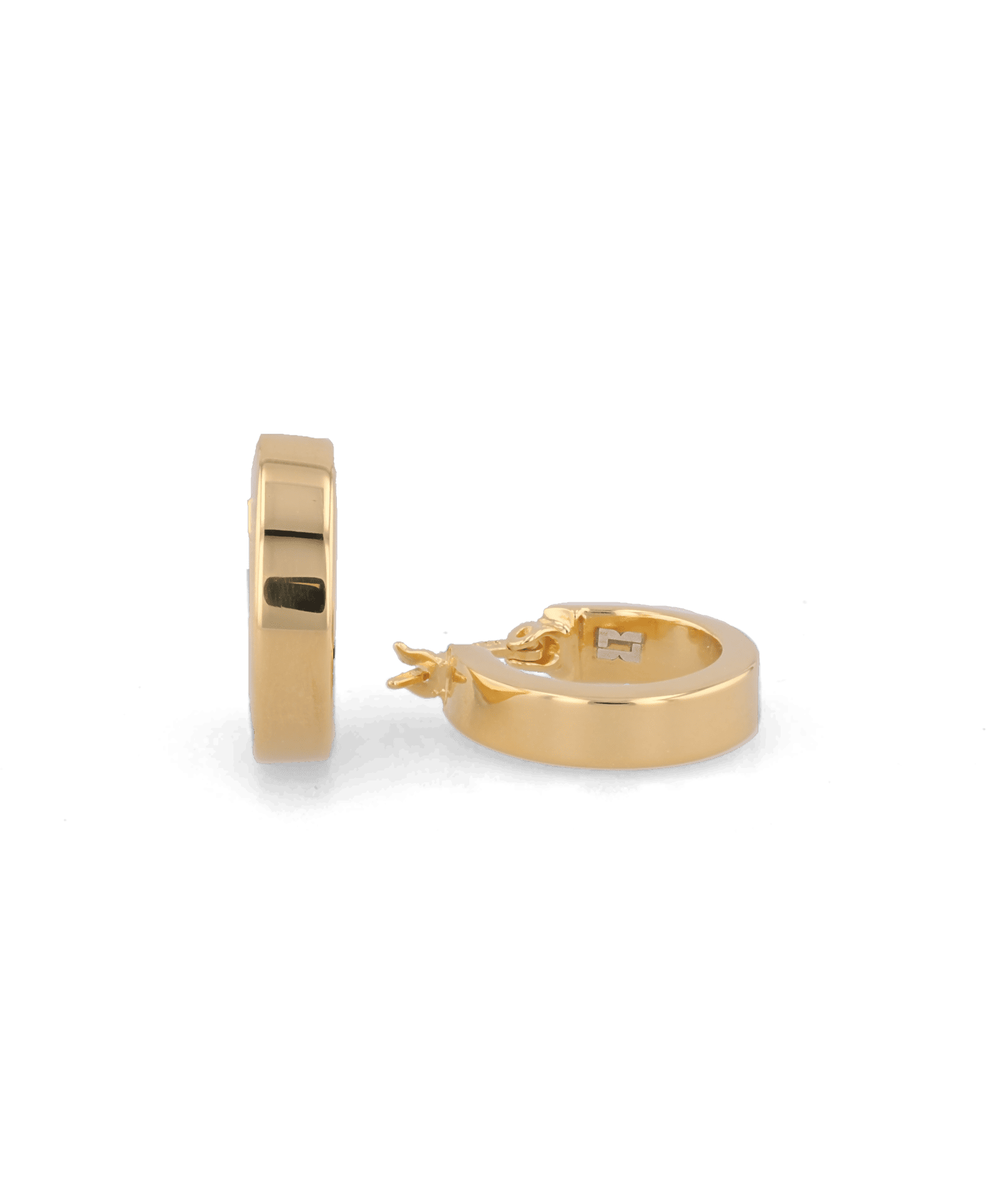 Luna Gold Hoop Earrings by Lavana, polished classic 4mm hoops available in four sizes
