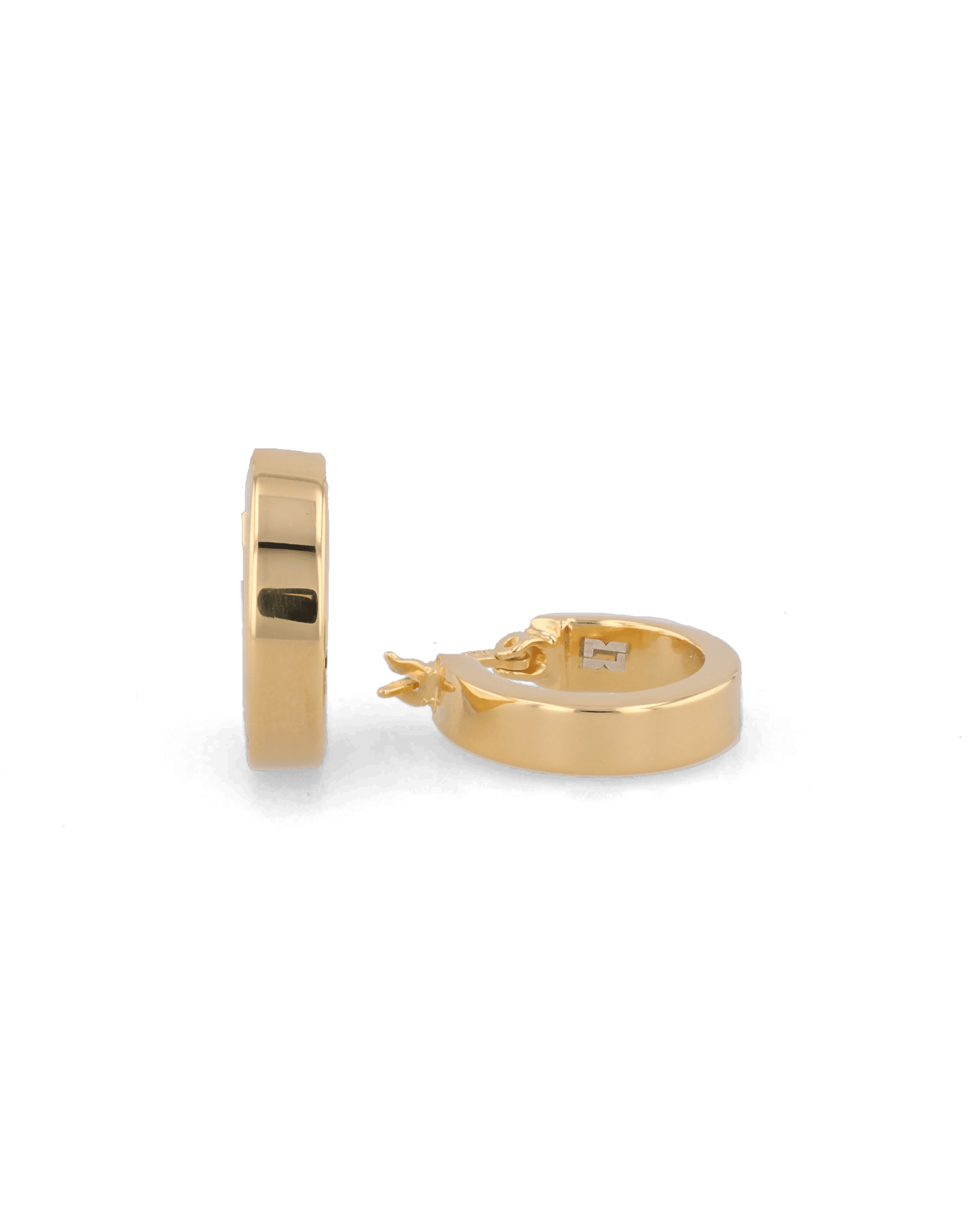 Luna Gold Hoop Earrings by Lavana, polished classic 4mm hoops available in four sizes