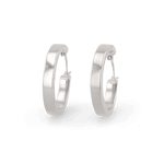 Luna Silver Hoop Earrings by Lavana, polished 4mm classic hoops in four sizes