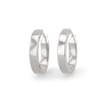 Luna Silver Hoop Earrings by Lavana, polished 4mm classic hoops in four sizes