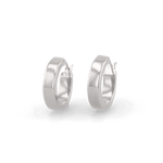 Luna Silver Hoop Earrings by Lavana, polished 4mm classic hoops in four sizes