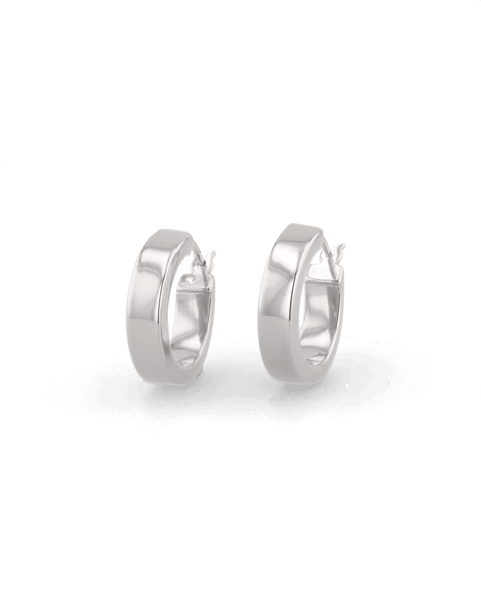Luna Silver Hoop Earrings by Lavana, polished 4mm classic hoops in four sizes