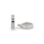 Luna Silver Hoop Earrings by Lavana, polished 4mm classic hoops in four sizes