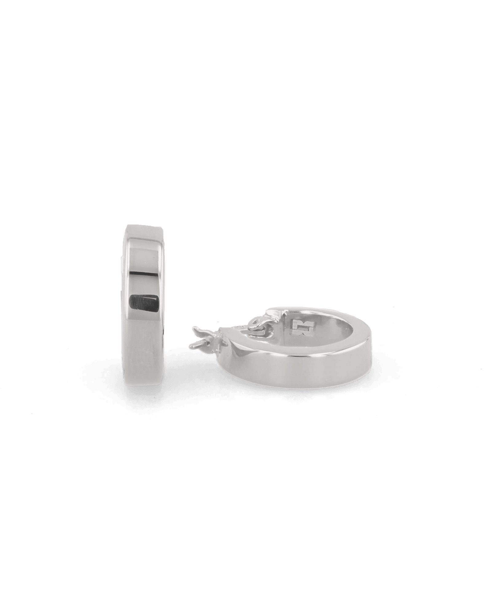 Luna Silver Hoop Earrings by Lavana, polished 4mm classic hoops in four sizes