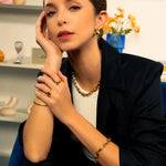 Luxe Link Gold Chain Necklace by Lavana, on model chunky polished modern links Hardwear inspired dressy set