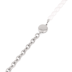 Madeira Silver Pearl Bracelet by Lavana, half chain half freshwater pearls with engravable disc