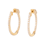 Madrid Gold Diamond Hoop Earrings by Lavana Round Cut Pave Lab Grown Diamonds
