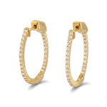 Madrid Gold Diamond Hoop Earrings by Lavana round cut pave lab grown diamonds 1