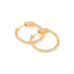 Madrid Gold Diamond Hoop Earrings by Lavana Round Cut Pave Lab Grown Diamonds