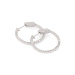 Madrid Silver Diamond Hoop Earrings by Lavana Round Cut Pave Lab Grown Diamonds