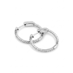 Madrid Silver Diamond Hoop Earrings by Lavana Round Cut Pave Lab Grown Diamonds