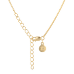 Mali Gold Box Chain Necklace by Lavana, with polished, square link profile, clasp