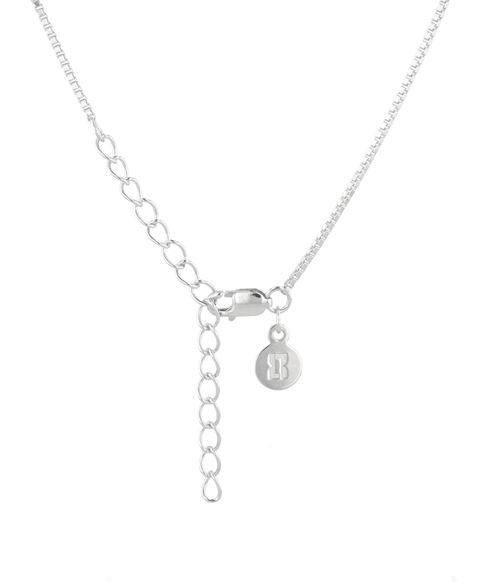 Mali Sterling Silver Box Chain Necklace by Lavana, with sleek, square link profile, clasp