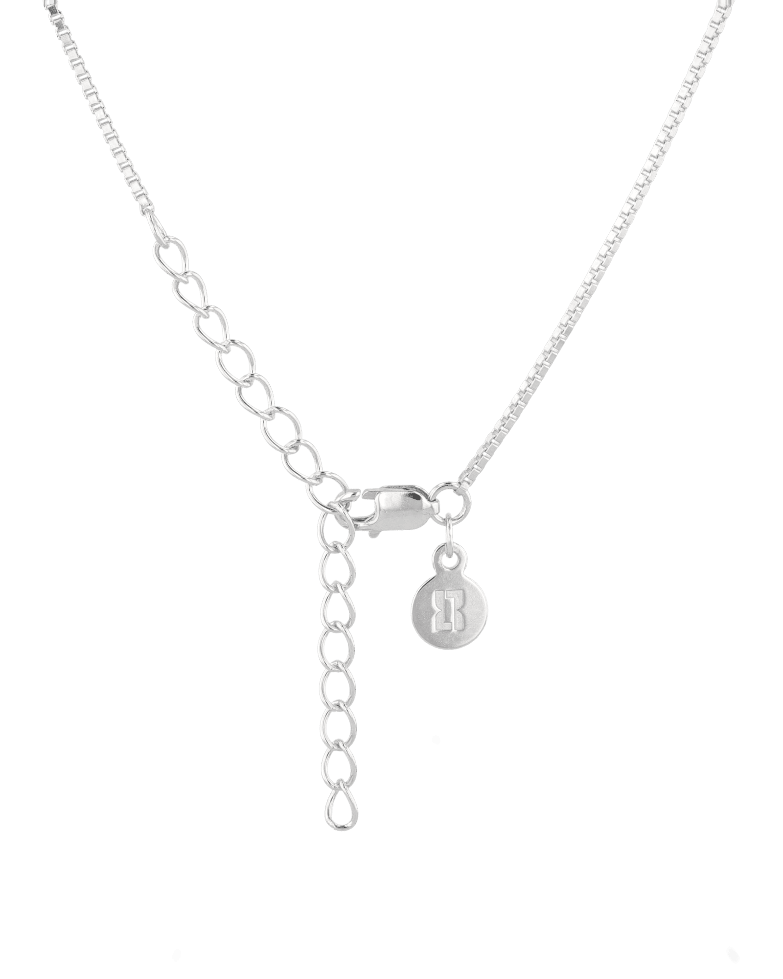 Mali Sterling Silver Box Chain Necklace by Lavana, with sleek, square link profile, clasp