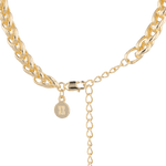 Marseille Gold Wheat Chain Necklace by Lavana, with chunky, polished wheat links, clasp