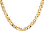 Marseille Gold Wheat Chain Necklace by Lavana, with chunky, polished wheat links, front view