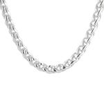 Marseille Silver Wheat Chain Necklace by Lavana, with chunky, polished wheat links, front view