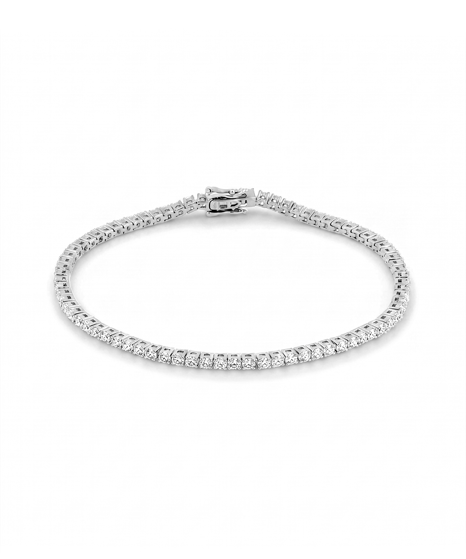 Melbourne Silver Diamond Tennis Bracelet by Lavana Round Cut Classic Tennis Style with a Secure Clasp