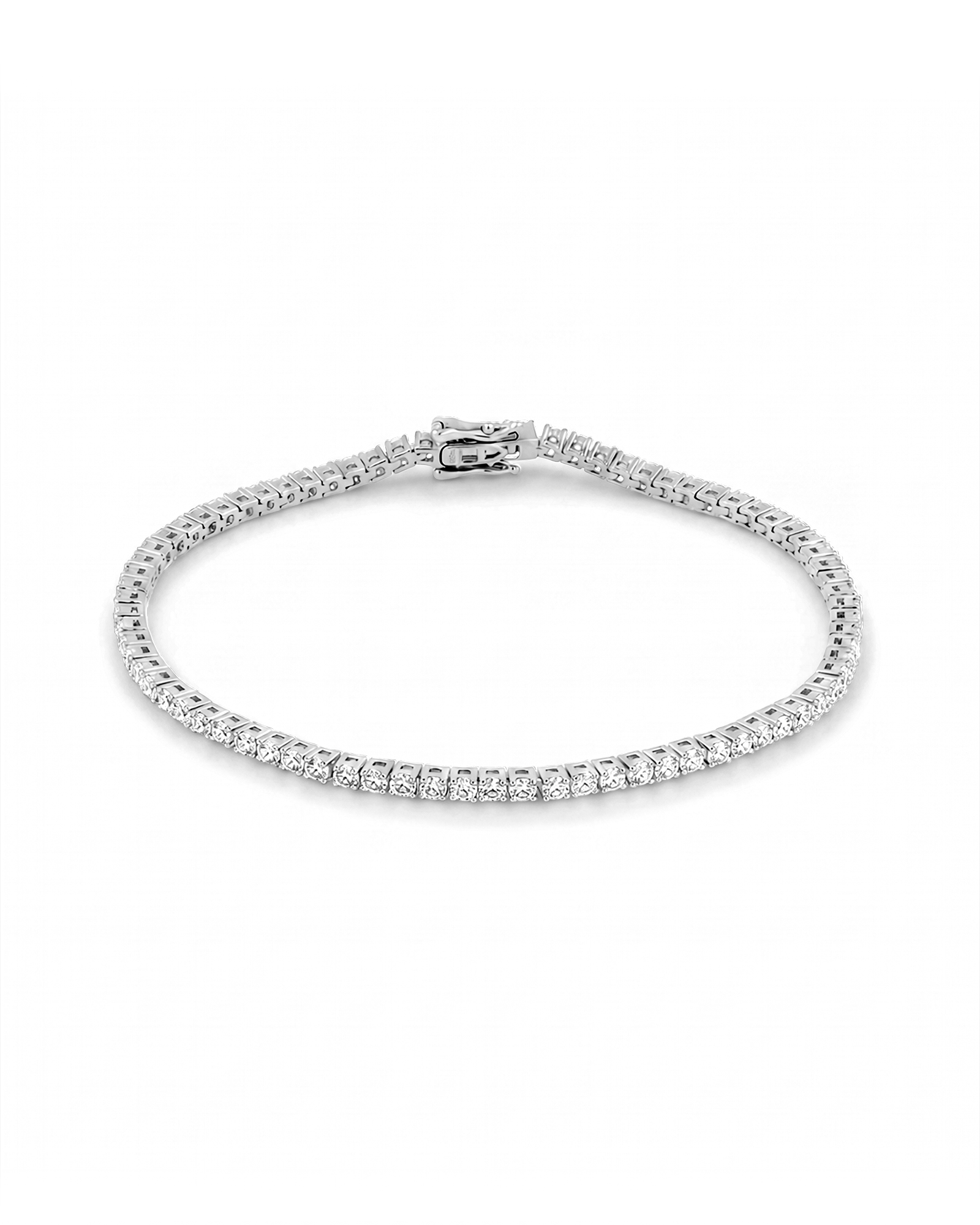 Melbourne Silver Diamond Tennis Bracelet by Lavana Round Cut Classic Tennis Style with a Secure Clasp