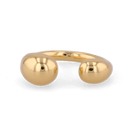 Melt gold open ring by Lavana with polished molten dome ends