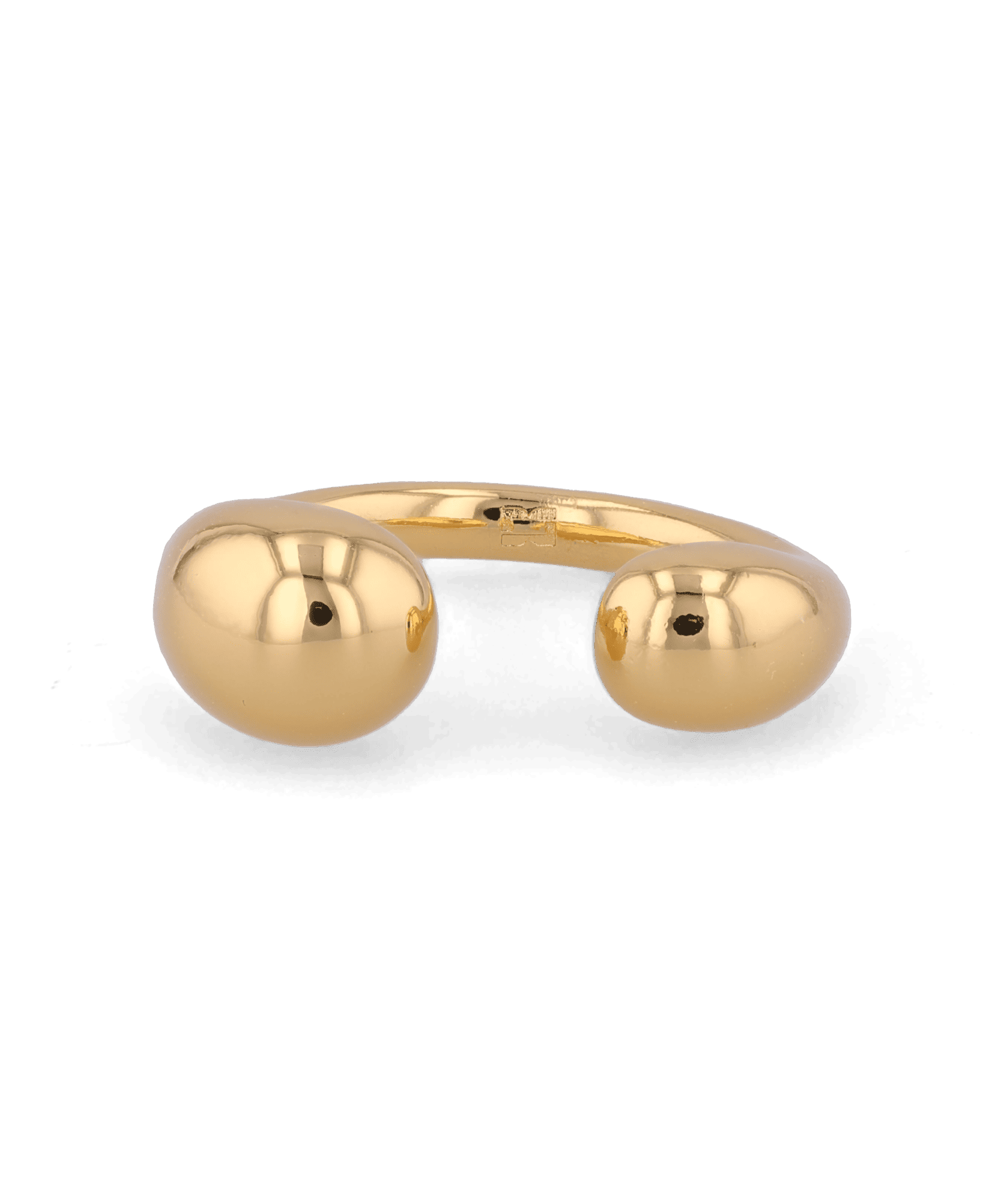 Melt gold open ring by Lavana with polished molten dome ends