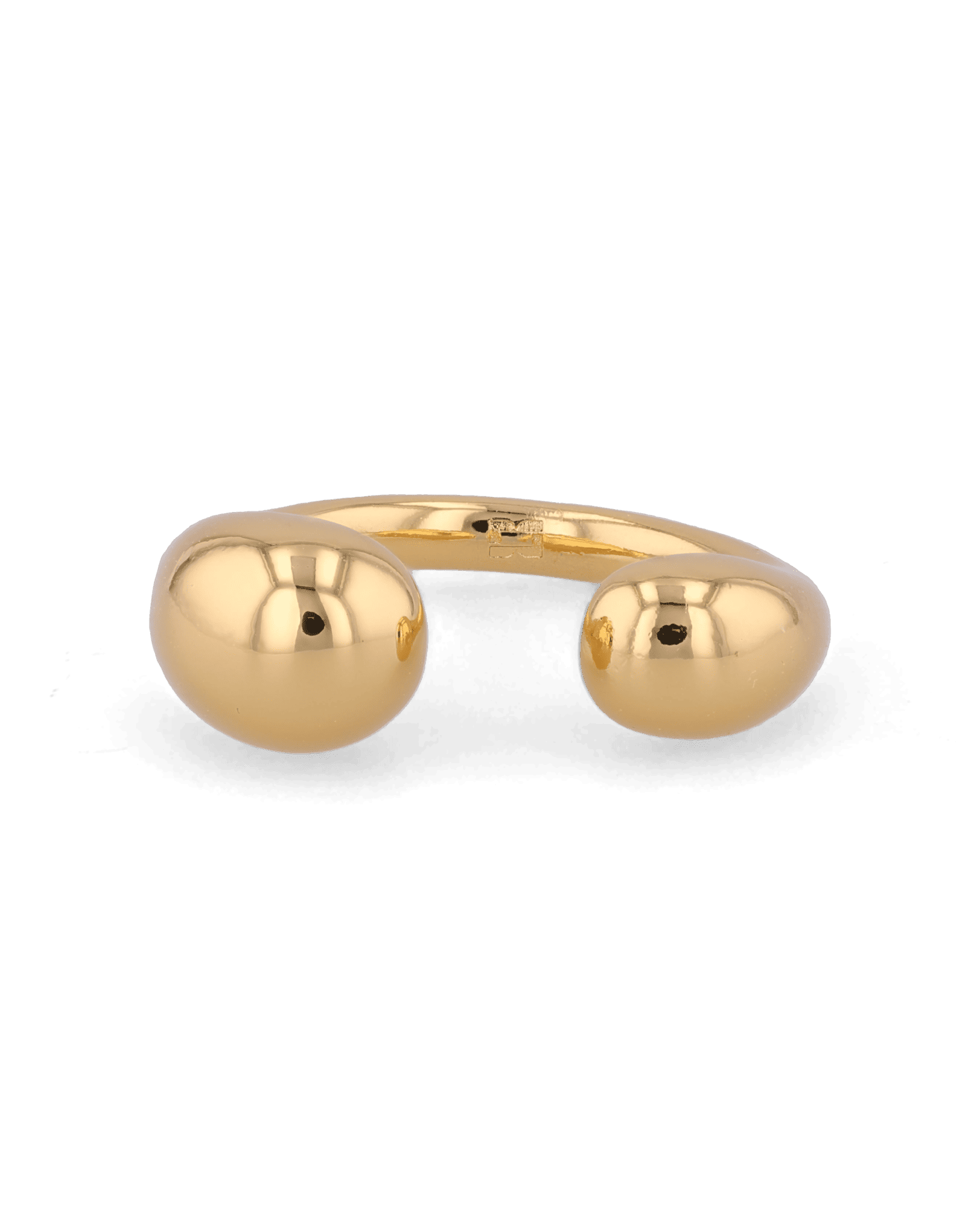 Melt gold open ring by Lavana with polished molten dome ends