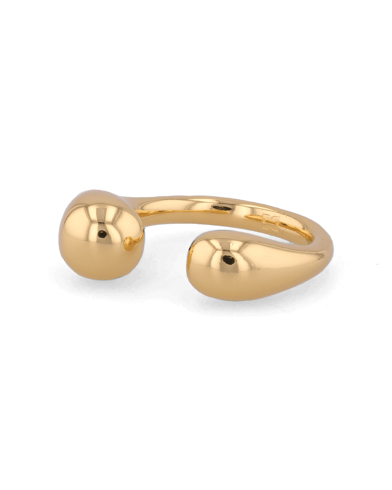 Melt gold open ring by Lavana with polished molten dome ends