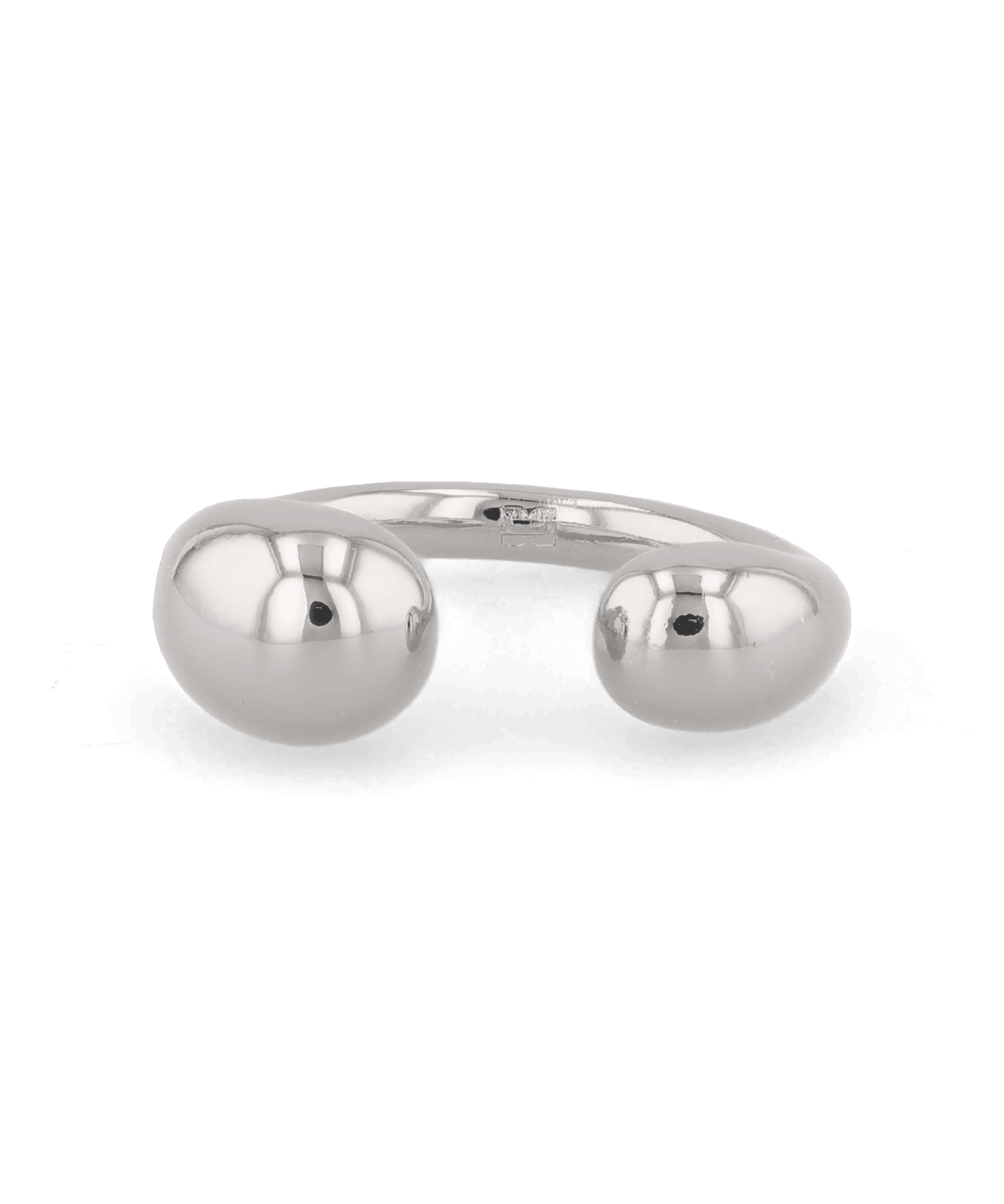 Melt silver open ring by Lavana with polished molten dome ends