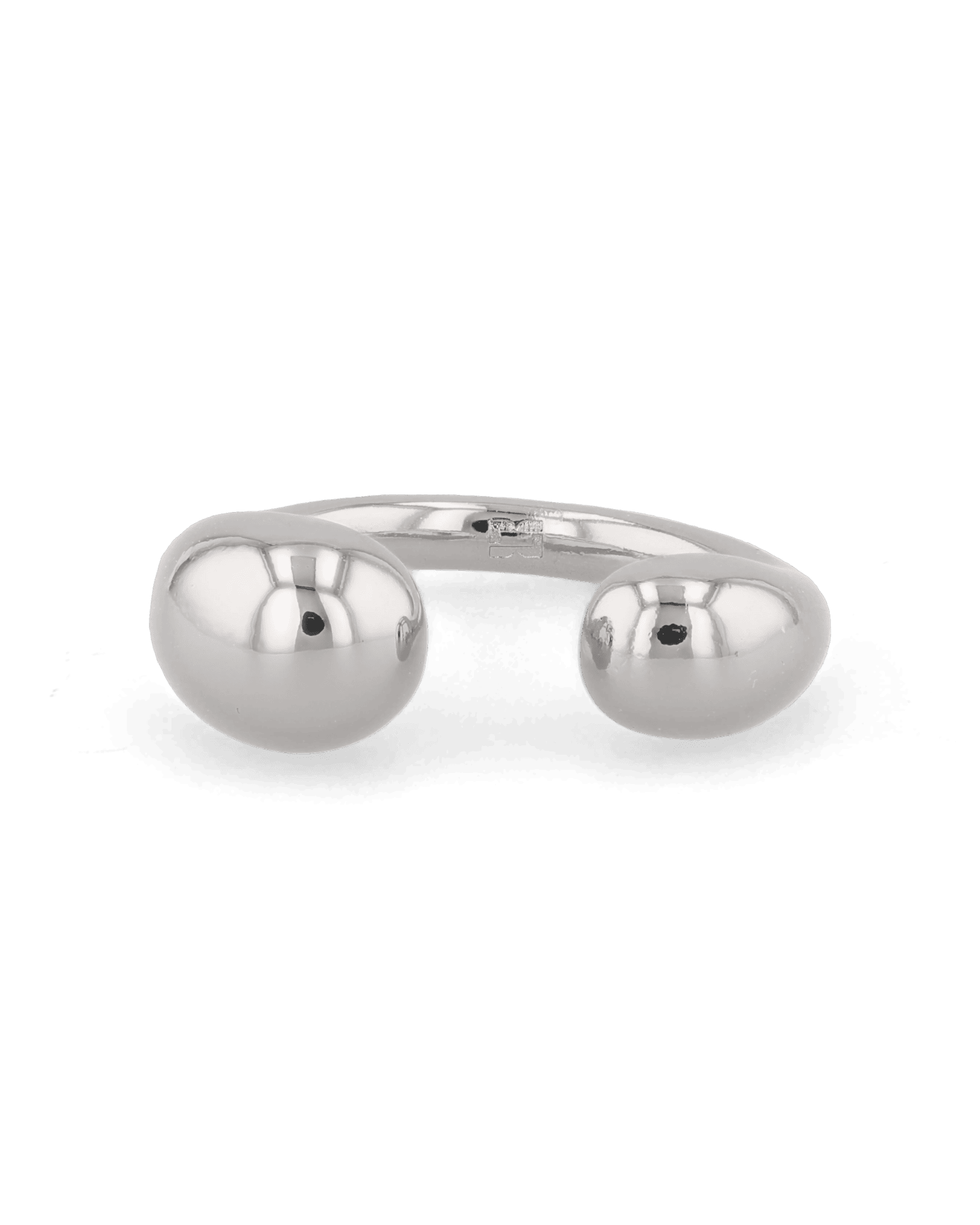 Melt silver open ring by Lavana with polished molten dome ends