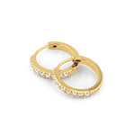 Miami Gold Diamond Huggie Earrings by Lavana 18k gold vermeil hoops round cut lab grown diamonds 2
