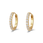 Miami Gold Diamond Huggie Earrings by Lavana 18k gold vermeil hoops round cut lab grown diamonds 1