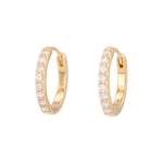 Miami Gold Diamond Huggie Earrings by Lavana 18k Gold Vermeil Hoops Round Cut Lab Grown Diamonds