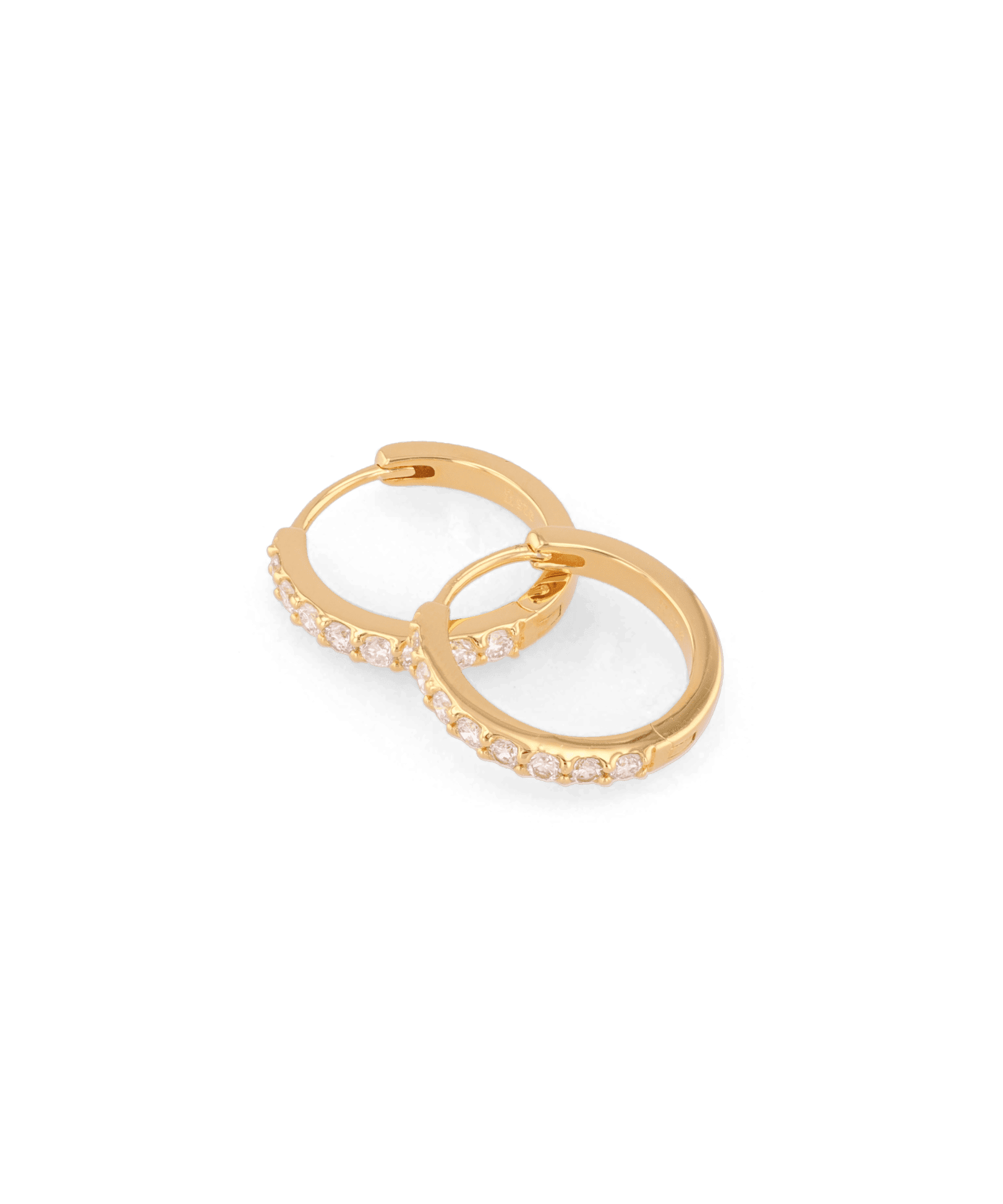Miami Gold Diamond Huggie Earrings by Lavana 18k Gold Vermeil Hoops Round Cut Lab Grown Diamonds