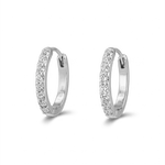 Miami Silver Diamond Huggie Earrings by Lavana 18k silver vermeil hoops round cut lab grown diamonds 1