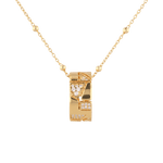 Milano Jigsaw Gold Diamond Pendant with lab grown diamonds by Lavana