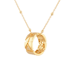 Milano Jigsaw Gold Diamond Pendant with lab grown diamonds by Lavana