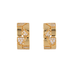 Milano Jigsaw Gold Vermeil Hoop Earrings by Lavana – Interlocking panels with lab grown diamond and polished sections