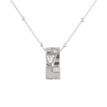 Milano Jigsaw Silver Diamond Pendant with lab grown diamonds by Lavana