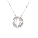 Milano Jigsaw Silver Diamond Pendant with lab grown diamonds by Lavana