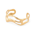 Molten Open Gold Cuff Bracelet by Lavana, sculptural openwork silhouette