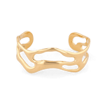 Molten Open Gold Cuff Bracelet by Lavana, sculptural openwork silhouette